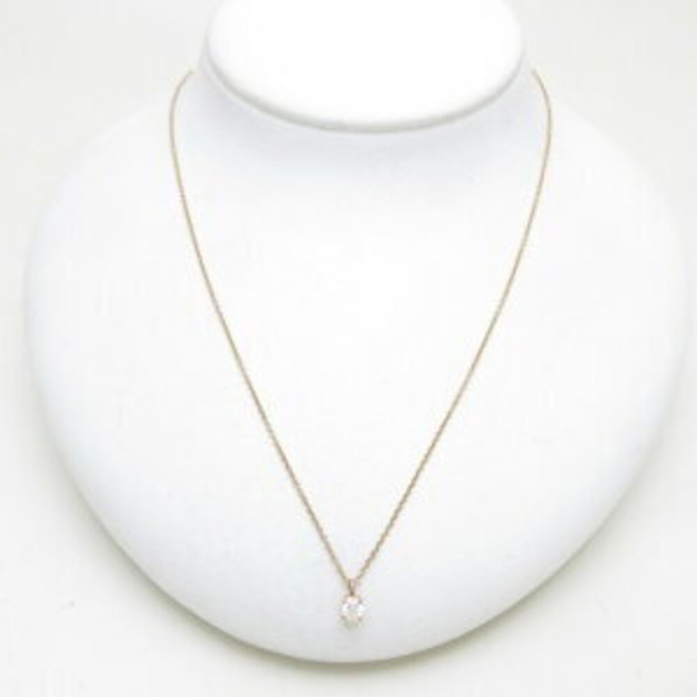 Tiffany Solitaire Necklace Diamond Yellow Gold Pendant